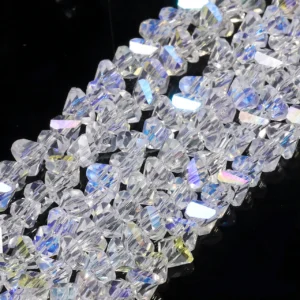 Намистини Swarovski огранювання трикутник 6 мм Ø 1 мм 30 см (+-85 шт.) Прозорий АВ