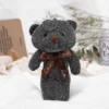Игрушка-брелок Медвежонок люрекс 12х6 см 1 шт. Серый