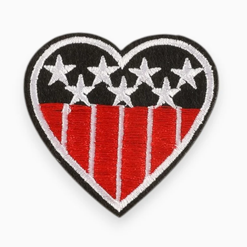 Термоаплікація Heart USA вишита 5,2х5,4 см 1 шт. Чорно-червоний