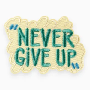 Термоаппликация Never give up вышитая 5,4х7,3 см 1 шт. Разные цвета