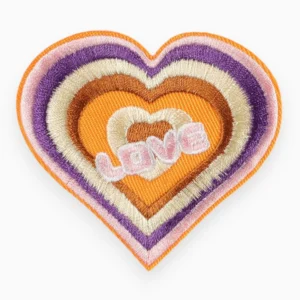 Термоаплікація Heart LOVE вишита 6,8х7,5 см 1 шт. Різні кольори