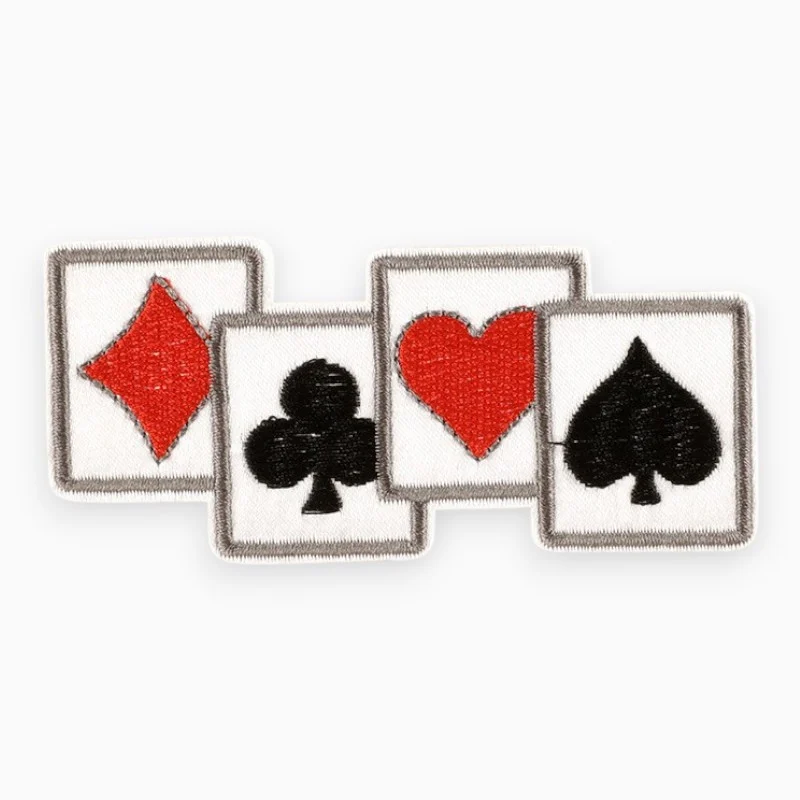 Термоаппликация Card suits вышитая 4,7х10 см 1 шт. Разные цвета