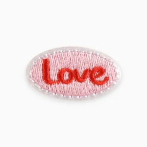 Термоаппликация love вышитая 1,6х2,9 см 1 шт. Розовый светлый