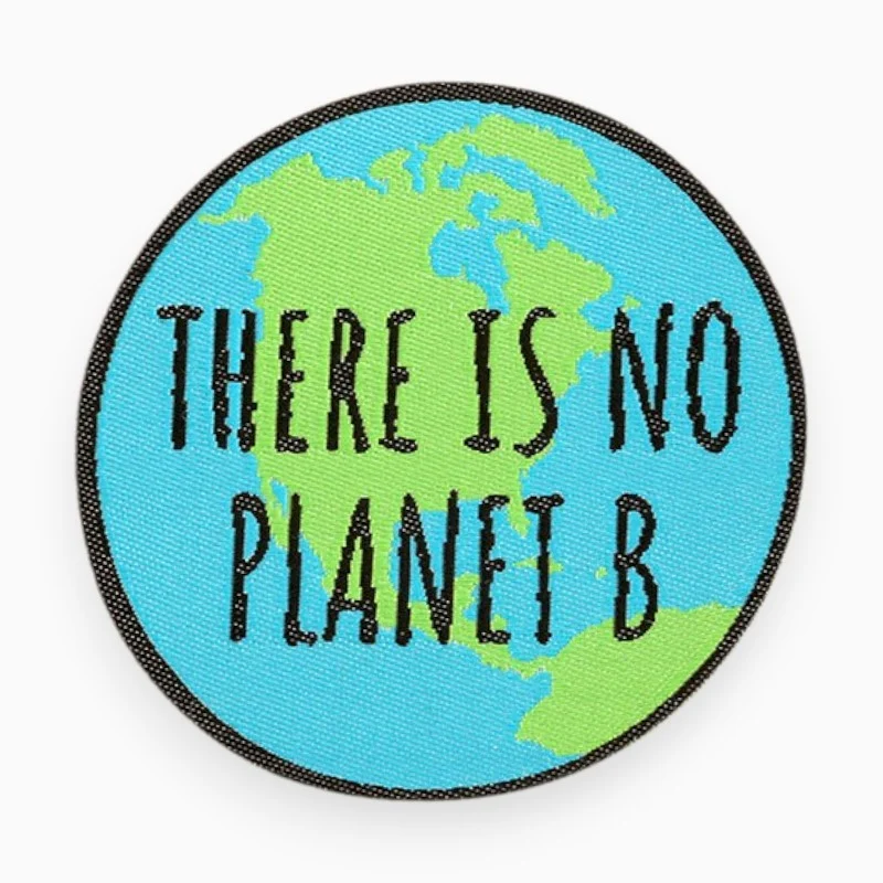 Термоаппликация There is no planet B тканевая 6,5х6,5 см 1 шт. Разные цвета