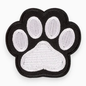 Термоаппликация Paw вышитая 5,6х6 см 1 шт. Черно-белый
