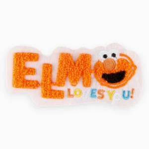 Аплікація нашивка ElmoLovesYou! плюшева 6,3х13,1 см 1 шт. Помаранчево-білий