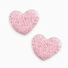 Термоаппликация Heart вышитая 1,3х1,6 см 1 шт. Розовый светлый