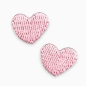 Термоаппликация Heart вышитая 1,3х1,6 см 1 шт. Розовый светлый