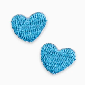 Термоаппликация Heart вышитая 1,3х1,6 см 1 шт. Голубой
