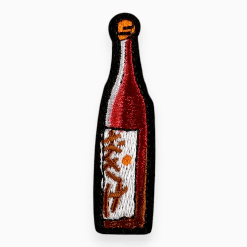 Термоаплікація Bottle of wine вишита 6,1х1,6 см 1 шт. Бордовий
