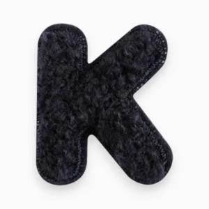 Термоаплікація буква "K" плюшева 2,4х2,1 см 1 шт. Чорний