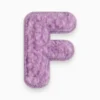 Термоаппликация буква "F" плюшевая 2,4х1,7 см 1 шт. Сиреневый