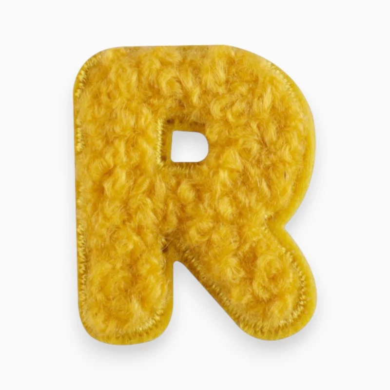 Термоаппликация буква "R" плюшевая 2,4х2 см 1 шт. Желтый