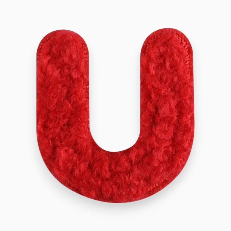 Термоаплікація буква "U" плюшева 2,4х2,2 см 1 шт. Червоний