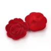 Гудзик Rose LuxFabric на ніжці флокований 15 мм 1 шт. Червоний