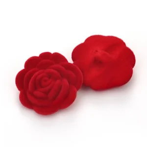 Гудзик Rose LuxFabric на ніжці флокований 21 мм 1 шт. Червоний