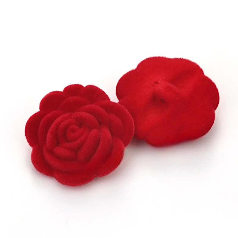 Пуговица Rose LuxFabric на ножке флокированная 21 мм 1 шт. Красный