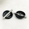 Пуговица Oval stripe LuxFabric на ножке металл 21х15 мм 1 шт. Серебристый/Черный