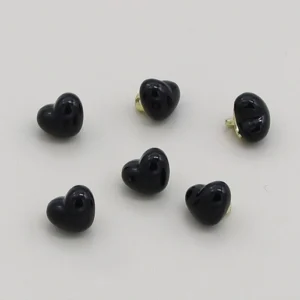 Пуговица Heart full LuxFabric на ножке металл 10х8 мм 1 шт. Черный