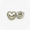 Пуговица Heart ornament LuxFabric на ножке металл 15х14 мм 1 шт. Серебристый