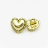 Гудзик Heart ornament LuxFabric на ніжці метал 18х16, 5 мм 1 шт. Золотистий яскравий