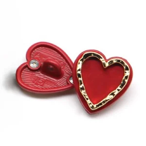 Гудзик Red heart LuxFabric на ніжці метал 22х21 мм 1 шт. Червоний