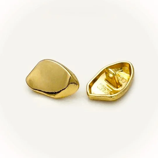 Гудзик Special shape LuxFabric на ніжці метал 15х10 мм 1 шт. Золотистий яскравий