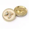 Пуговица Rose flower LuxFabric на ножке металл 18 мм 1 шт. Пудровый