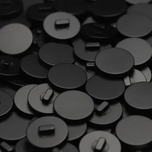 Пуговица Круглая LuxFabric на ножке пластик 15 мм 1 шт. Черный