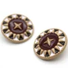 Гудзик Vintage star LuxFabric на ніжці метал/емаль 18 мм 1 шт. Бордовий