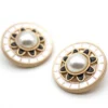 Гудзик Vintage pearl LuxFabric на ніжці метал/емаль 23 мм 1 шт. Білий