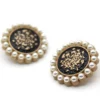 Пуговица Vintage pearls LuxFabric на ножке металл/эмаль 18 мм 1 шт. Черный