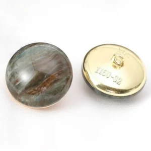 Гудзик Marble LuxFabric на ніжці метал 15 мм 1 шт. Зелено-коричнево-сірий