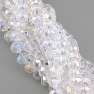 Бусины Swarovski огранка рондель 8х6 мм Ø 1,2 мм ±40 см (±62 шт.) АВ+