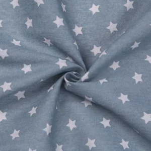 Ткань 55% лен 45% хлопок 160 г/м² 1,5 м 1 м принт Small star Blue