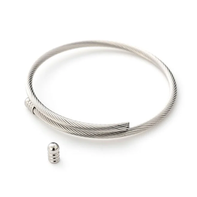 Основа для браслета із нержавіючої сталі 3 мм 16/20 см 1 шт. Платина