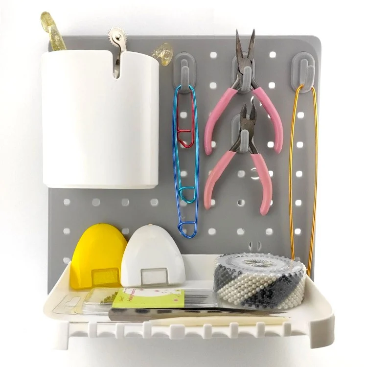 Стакан на органайзер подставка Pegboard/Пегборд для рукоделия 11х10х7 см 1 шт. Белый — изображение 3