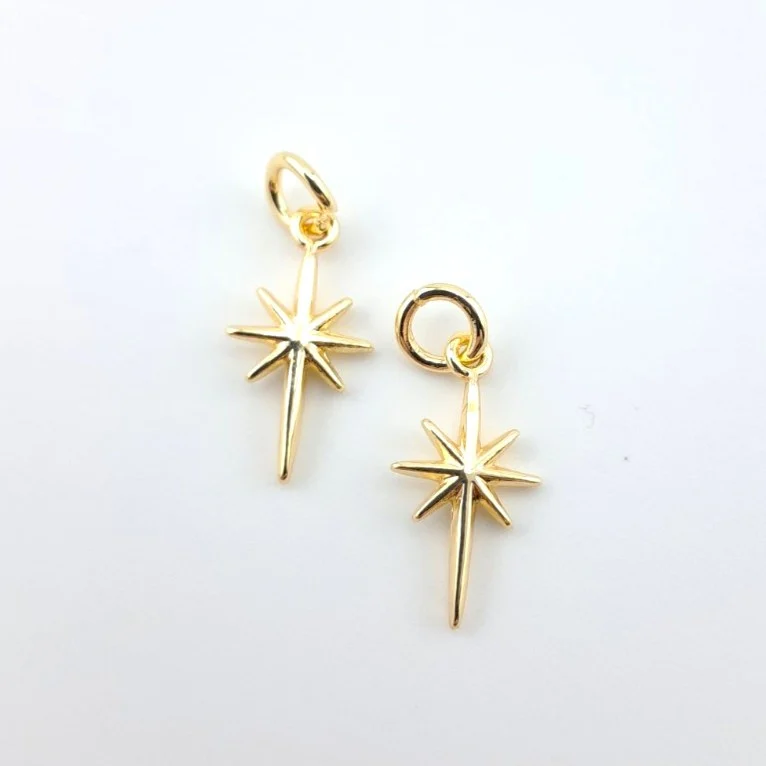 Подвеска star 14К позолота 8х18 мм 1шт. Золото