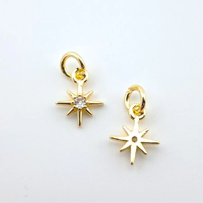 Підвіска star zirconium 14К позолота 8х13 мм 1 шт. Золото