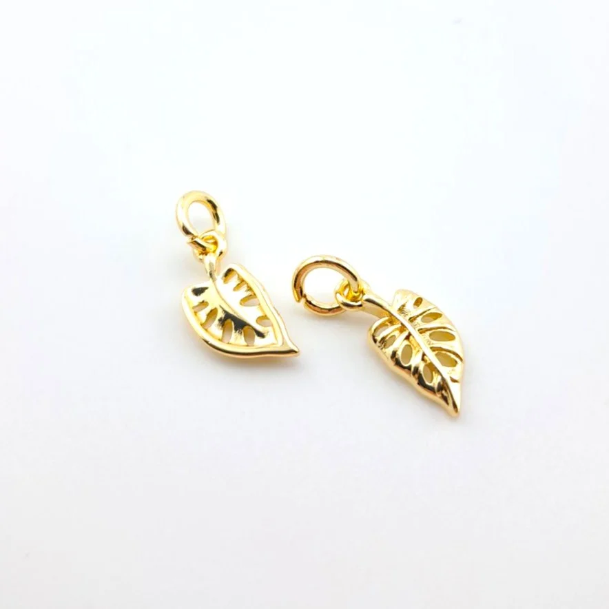 Подвеска leaflet 14К позолота 5х15 мм 1 шт. Золото