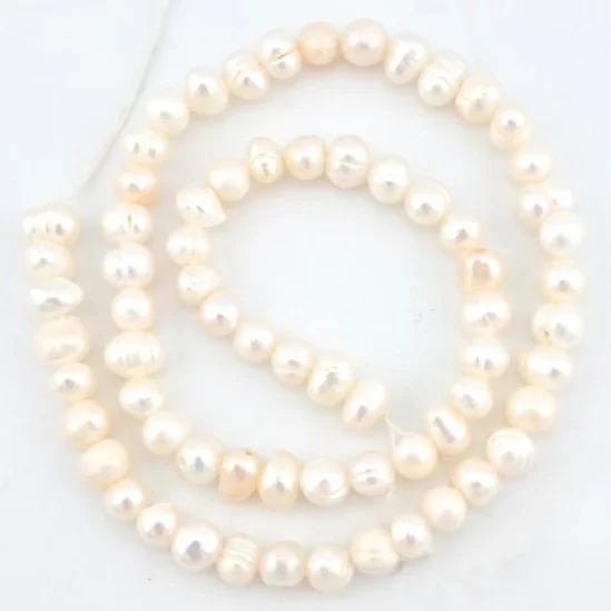 Перлини Ovalé Ivory Pearl 4-5 мм ±33 см 67шт. Кремовий