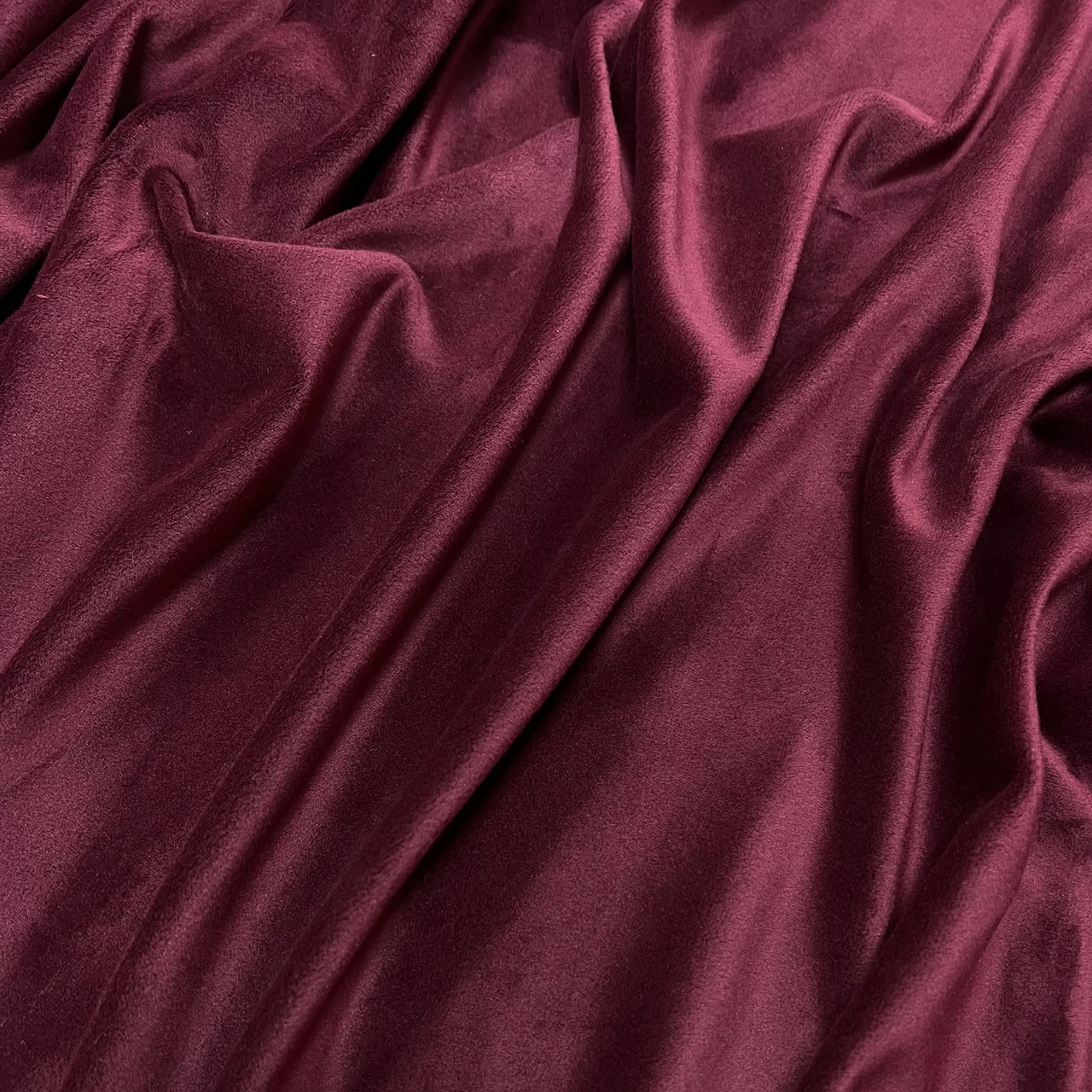 Тканина велюр стрейч LuxFabric 220 г/м² 1,50 м Бордовий темний - Зображення 3