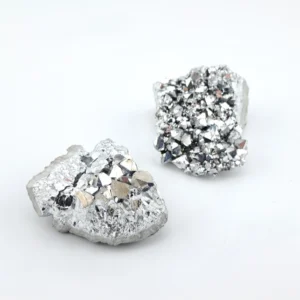 Серебряная аура-друза аметиста сувенирный камень 40-50 г 1 шт.