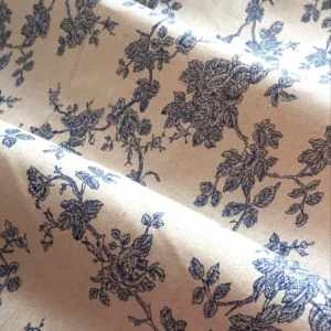 Ткань 55% лен 45% хлопок 180 г/м² 1,5 м 1 м принт Vintage blue floral
