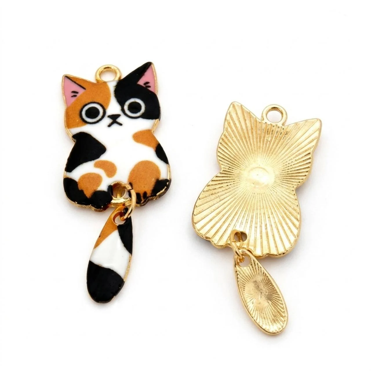 Подвеска металл Lucky Cat Charm 15,5х38 мм 1 шт. Красочный