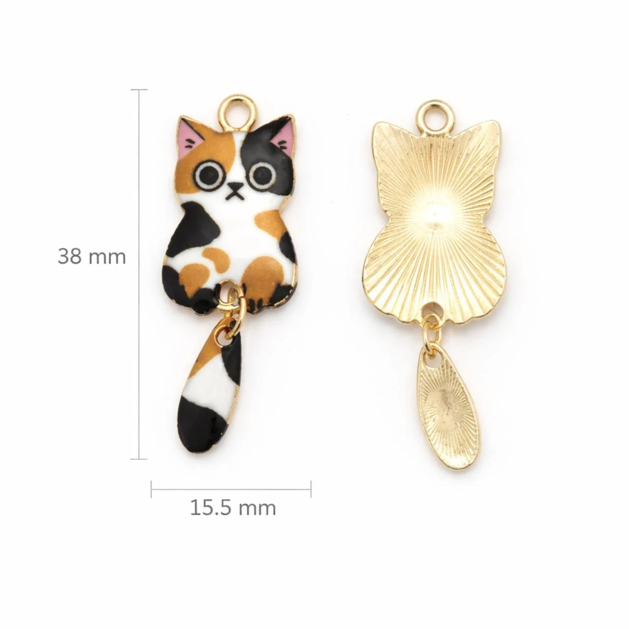 Подвеска металл Lucky Cat Charm 15,5х38 мм 1 шт. Красочный — изображение 2