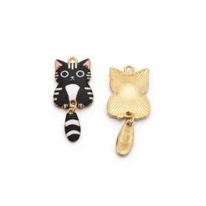 Подвеска металл Lucky Cat Charm 15,5х38 мм 1 шт. Черный