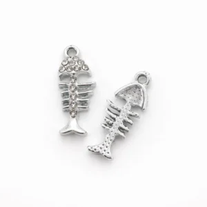 Подвеска металл fish skeleton 9х22 мм 1 шт. Серебряный
