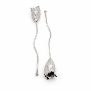 Підвіска Bellflower Silver мідна 18К позолота 9х75 мм 1 шт. Біле Золото