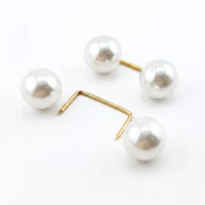 Брошь Pearl Duet для одежды 32 мм 1 шт. Белый